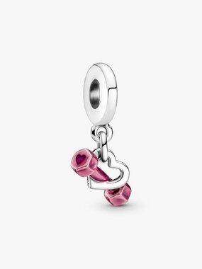 Pandora Dumbbell & Heart Dangle Charm